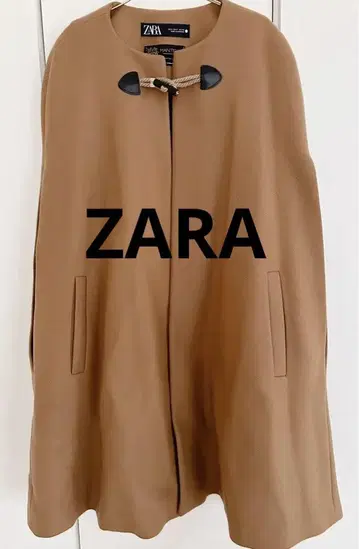 완판템 ZARA MANTECO 판초 케이프 코트 울 카멜 S