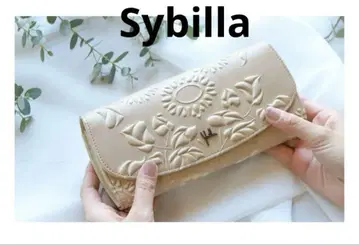 덮개형 장지갑 꽃무늬 sybilla 시빌라  베이지