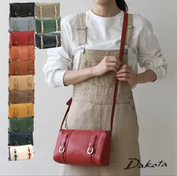 다코타 큐브 미니 숄더백 레드 천연 가죽 Dakota