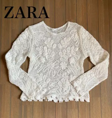 ZARA 자수 레이스 상의 M 사이즈 미사용 새상품
