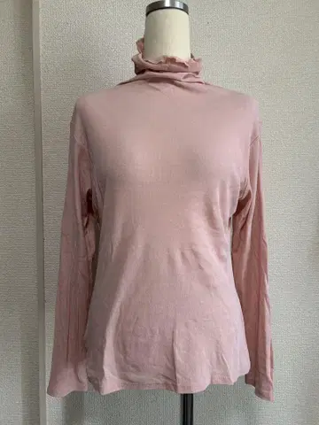 시빌라 사이즈 S 스모크 핑크 하이넥 긴팔 티셔츠 @6750