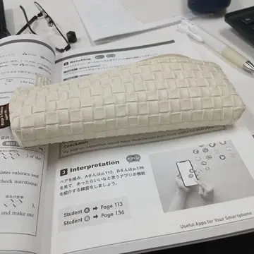 뜨개질 디자인 화이트 장지갑