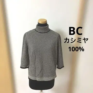 BC(비스케이) 캐시미어 100% 보더 니트 튜닉 일본제