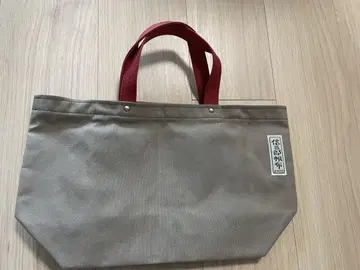 이치자와 신자부로 캔버스 토트백 바이컬러 그레이 x 빨간색