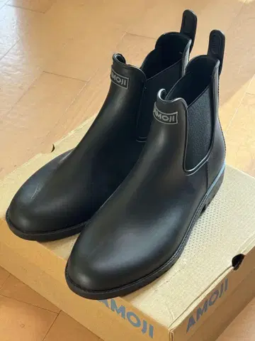 AMOJI 남성용 블랙 레인부츠 28.0cm