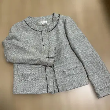 KUMIKYOKU 노카라 자켓 사이즈 2 그레이 여성용 포멀