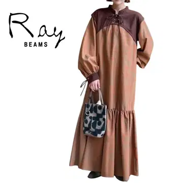 [ Ray BEAMS ] 프린트 레이스업 원피스