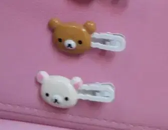 곰 얼굴 헤어핀 2개 세트