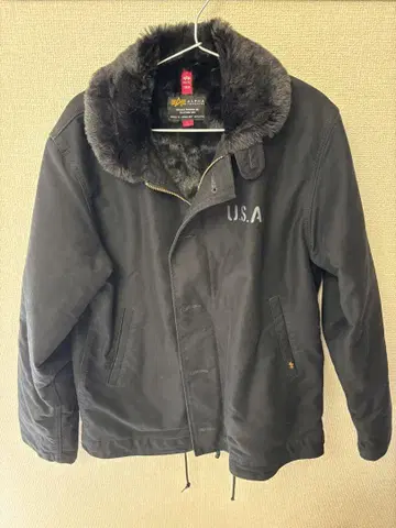 ALPHA 퍼 블랙 자켓 L 사이즈