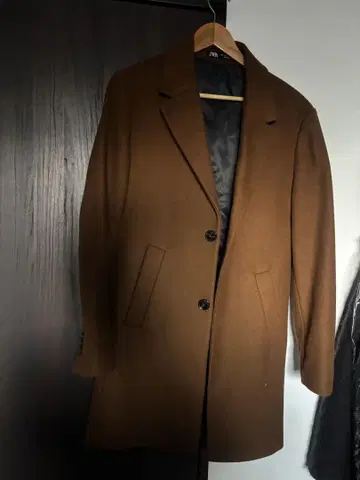 ZARA 브라운 체스터 코트 S