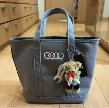 새상품 미사용 Audi 그레이 토트백 테디베어 포함