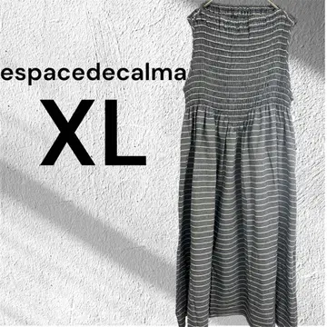 새상품 에스파데칼마 원피스 롱 슬리브리스 보더 LL XL