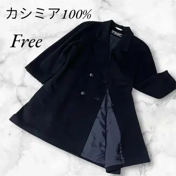 캐시미어 100% 더블 브레스트 체스터 코트 Free 블랙