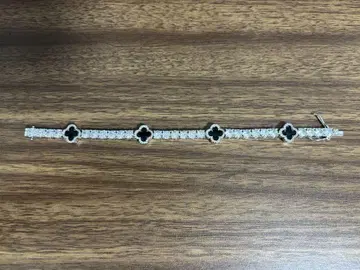 Glitter 클로버 지르코니아 팔찌 18cm
