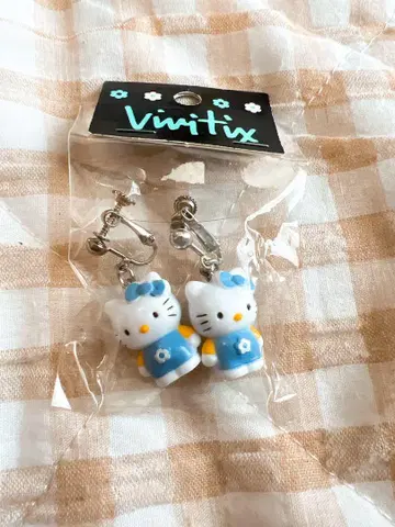 vivitix 헬로키티 귀걸이 귀찌 쇼와 레트로 액세서리
