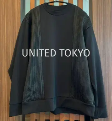 [ 컨디션 최상 ] UNITED TOKYO 사이드 플리츠 종이상자 풀오버
