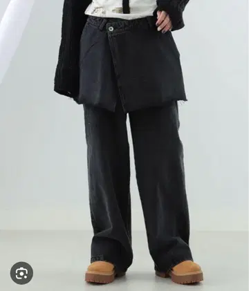 가격 인하 레이빔즈 스커트 포함 데님 팬츠