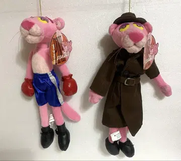 핑크 팬서 봉제 인형 트렌치코트 복서 2세트