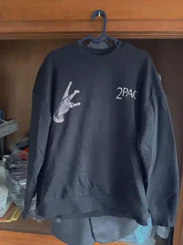 ZARA x 2PAC 블랙 맨투맨 트레이닝복