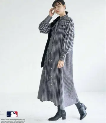 스트라이프 롱 셔츠 원피스 NEW YORK 로페피크닉 MLB
