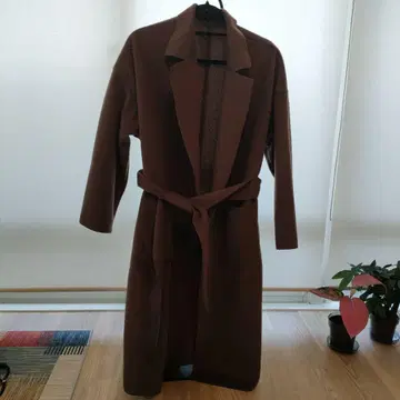 Re:EDIT 벨트 포함 울 라이크 테일러드 가운 코트