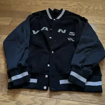VANS 블랙 바시티 자켓 울 100%