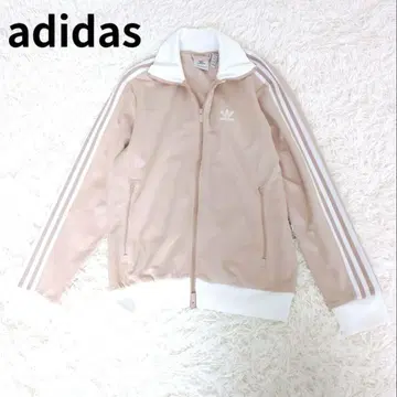 새상품급 adidas 트랙 자켓 저지 베이지 라인 자수 L