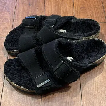 BIRKENSTOCK 블랙 샌들 41 애리조나 시어링