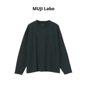MUJI Labo 이중 편직 크루넥 긴팔 티셔츠