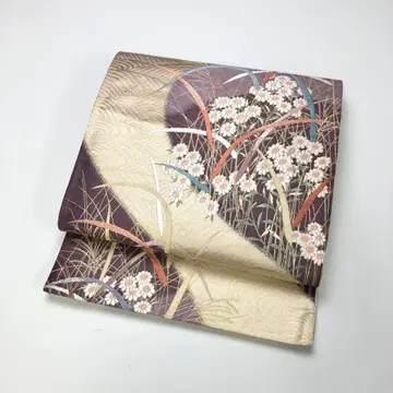 후쿠로 오비 꽃무늬 곡선에 파도 무늬 금실 KO-1650