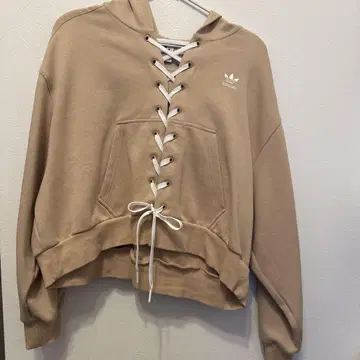 adidas 베이지 레이스업 후드티 ASIA M