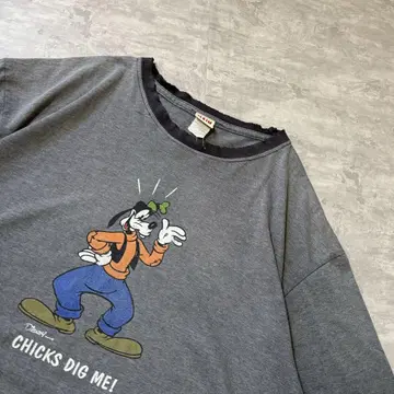오니 페이드 90s Disney 구피 링거 T셔츠 그런지