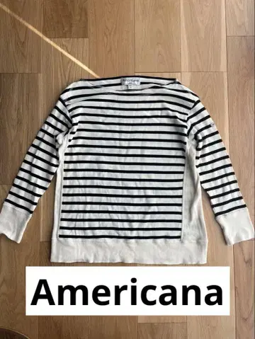 Americana 보트넥 티셔츠 보더 상의