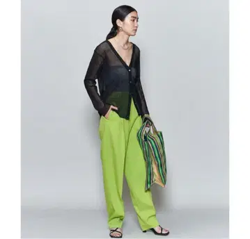 유나이티드 애로우즈 로쿠 옐로우 그린 팬츠 KARSEY PANTS