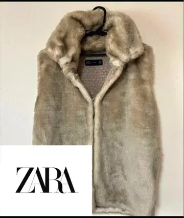 ZARA 베이지 퍼 베스트 M 사이즈