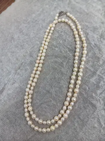 화이트 펄 목걸이 Silver