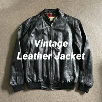 [ vintage ] 빈티지 가죽 자켓 L 사이즈 블랙 봄버