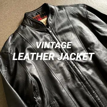 [ vintage ] 빈티지 레더 봄버 자켓 L 사이즈 블랙