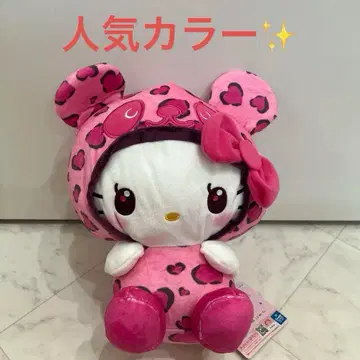팬더 헬로키티 레이디 레오파드 무늬 BIG 봉제 인형 [ 비비드 핑크 ]