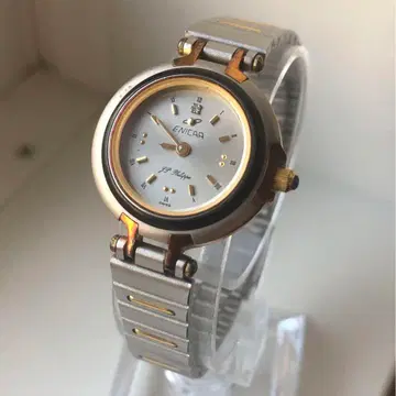 ENICAR 에니카 아날로그 쿼츠 손목시계 실버/골드