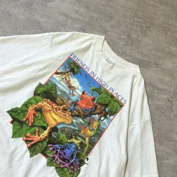 디자인 발군 90s USA제 Human-i-Tees T셔츠 독개구리