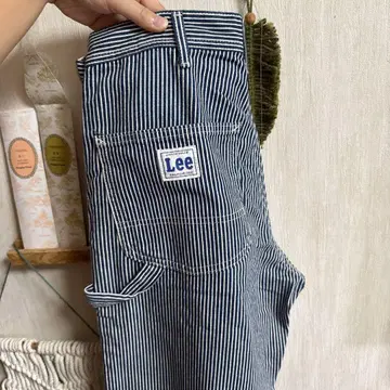 Lee 스트라이프 와이드 팬츠 네이비 화이트