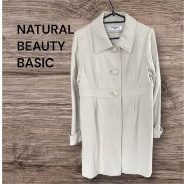 NATURAL BEAUTY BASIC 크림색 코트 M 사이즈