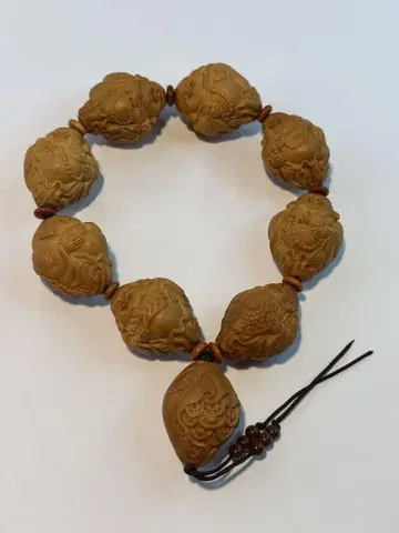올리브 조각 팔찌 복신도 염주 장식