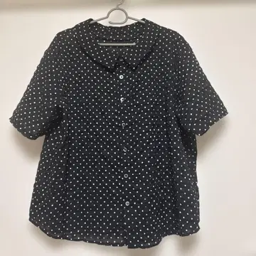 narufactory 80 로운 립 도트 심플 와이드 칼라 셔츠