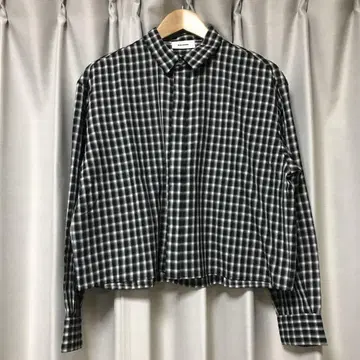 MIESROHE 체크 무늬 크롭 셔츠