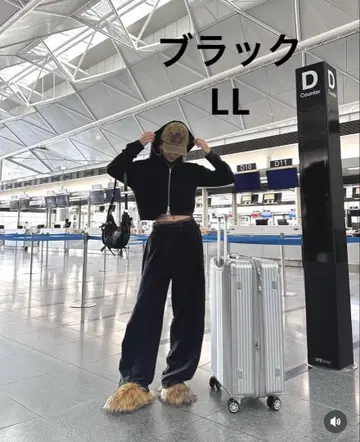 HONOKA x 시마무라 콜라보 새상품 블랙 맨투맨 셋업 피그먼트