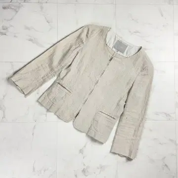 새상품급 K.T.LINO 린넨 혼방 집업 블루종 9*QC1305