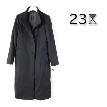 442 새상품 23구 울 캐시미어 비버 스탠드 카라 롱 코트 36