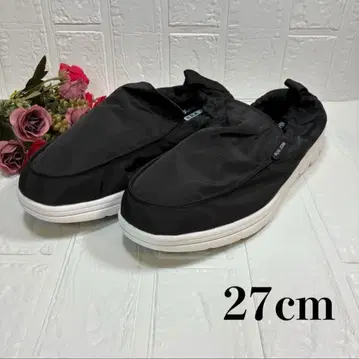 발꿈치를 접을 수 있는 신발 슬립온 나일론 편안한 블랙 27cm 초경량